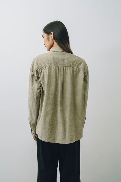 Garment-Washed Stitch Overshirt