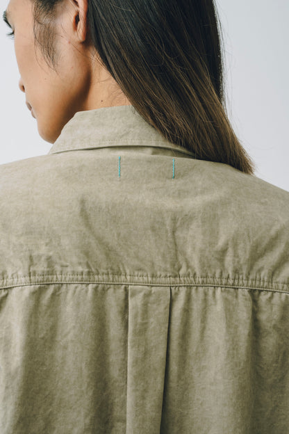 Garment-Washed Stitch Overshirt