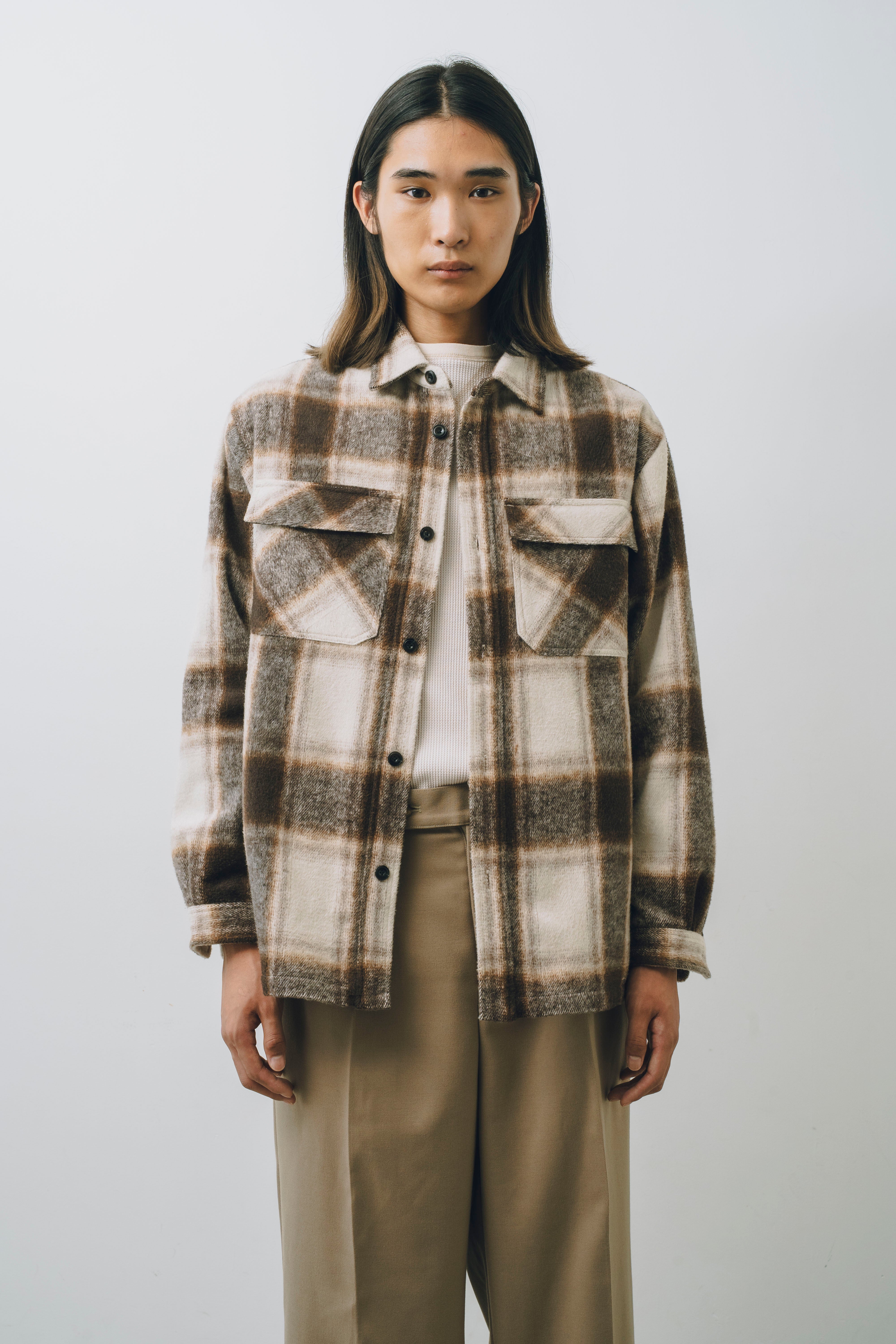 25AW新作】Ombre Check L/S Shirt Jacket -オンブレチェック長袖シャツ