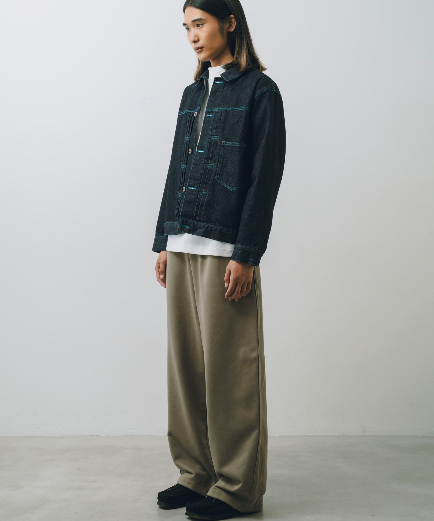 French Terry Curved Sweat Wide Pants
