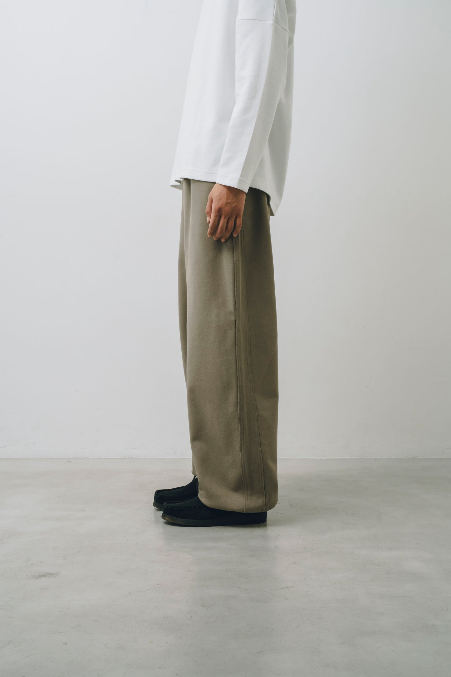 French Terry Curved Sweat Wide Pants