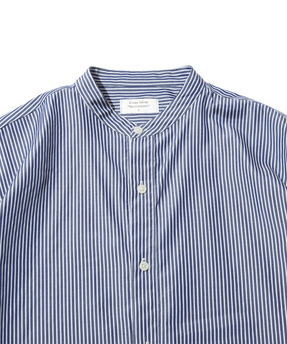 Striped Band Collar Shirt