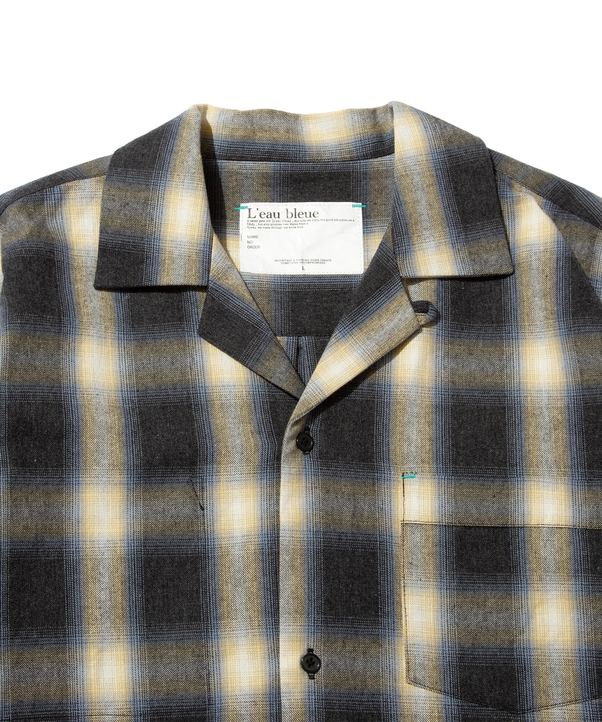 Ombre Check Open Collar L/S Shirt