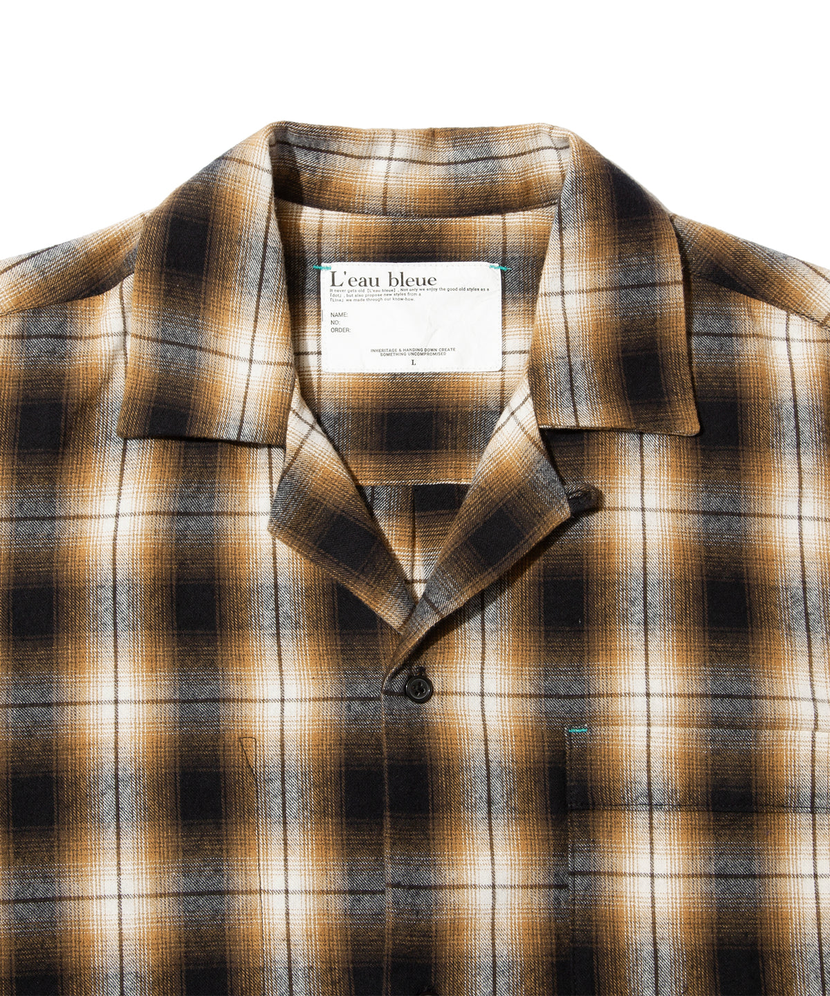 Ombre Check Open Collar L/S Shirt