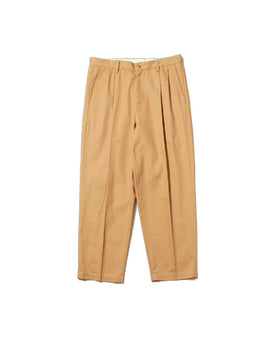 Twill Wide Tapered Tucked Chino Pants -コットンツイル ワイドテーパードタックチノ-