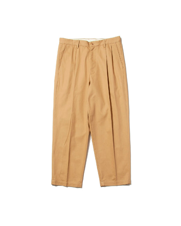Twill Wide Tapered Tucked Chino Pants